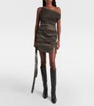 Dumella мини-платье с одним плечом Acne Studios, Black Melange - фото 2