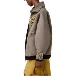 MIU MIU Флисовая куртка-бомбер, Gray Ropes - фото 4