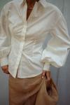 Блуза NA-KD Button-down blouse, White - фото 4