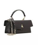 Сумка женская Patrizia Pepe кожаная с заклепками на цепочке, черный - фото 4