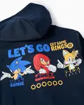 Детская толстовка с капюшоном, 100% хлопок с принтом Sonic Zippy, темно-синий - фото 4