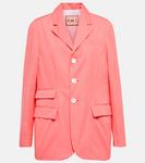 Однобортный хлопковый блейзер Plan C, розовый - фото