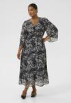Платье Kaffe Curve ALICIA LONG, Black Grey Abstract Graphic/Black - фото 5