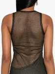 Сетчатое платье макси PALM ANGELS, черный - фото 5