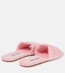 Логотип terry slides Miu Miu, Rosa/Avorio - фото 3