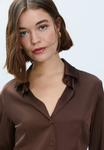 Блуза Stradivarius Button-down blouse, Brown - фото 4