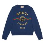 Рубашка cotton firenze 1921 sweatshirt 'blue' Gucci, синий - фото