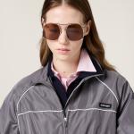 Мини-платье из технического шелка MIU MIU, алюминий - фото 4