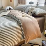 Generic Комплект постельного белья с полосатым принтом Gray - фото