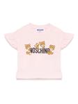 Футболка с принтом Teddy Bear Moschino Kids, розовый - фото