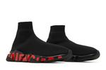 Кроссовки Balenciaga Speed Sneaker 'Midsole Graffiti - Black Red', черный - фото 8