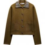 Свитер женский тёмный хаки ZARA - фото