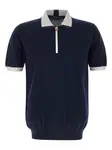 Поло на молнии Kiton, синий - фото