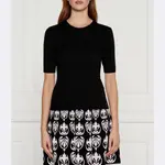 Шерстяной свитер узкого кроя Marc Cain, черный - фото