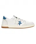 Белые кожаные кроссовки с синими деталями 2Star, мультиколор - фото