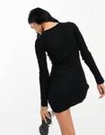 Платье мини с длинными рукавами и разрезом по низу ASOS DESIGN - фото