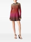 Missoni платье мини с узором зигзаг, розовый - фото 2