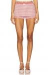 Трикотажная юбка-шорты в клетку For Love & Lemons, mauve - фото