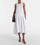 Собранное хлопковое платье миди Jil Sander, Optic White - фото 2