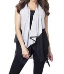 Жилет с драпировкой черного/серого цвета ANGEL - фото