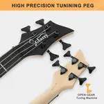 Электрогитара Glarry Burning Fire Bass - Закат - фото 2