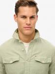 Рабочая рубашка из льняной смеси Superdry, Green Chambray - фото 4