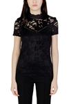 Футболка женская VILA кружевная, черный - фото