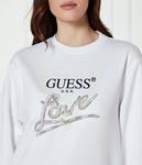 Толстовка женская Guess Jeans с блестящей надписью, белый - фото 4