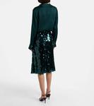 Люситовый пайетковый миди-юбка Vince, Juniper - фото 3