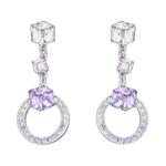 Swarovski Родированные серьги унисекс фиолетовые - фото 3
