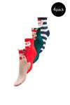 Носки женские ONLY новогодние 4 пары, мультиколор - фото