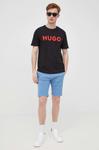 Хлопковая футболка HUGO, черный - фото 3