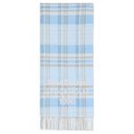 Шарф в клетку с бахромой Acne Studios, aqua синий/бежевый - фото