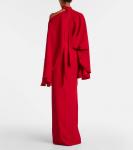 Платье макси Brooks из крепа с деталями в виде шарфа Taller Marmo, Ruby - фото 3