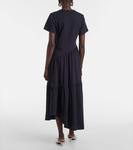 Платье миди из хлопка с драпированными вставками Frame, Navy - фото 3