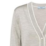 Кардиган женский Prada, серый / белый - фото 5