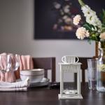 Фонарь для чайной свечи, для использования в помещении и на улице, белый, 20 см IKEA Borrby - фото 2