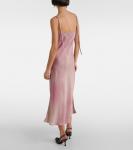 Атласное платье-комбинация Acne Studios, Multi Pink - фото 3