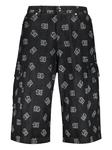 Шорты с логотипом и жаккардом Dolce & Gabbana, черный - фото