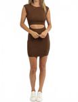 Коричневое мини-платье Neon Nights Mimosa, коричневый - фото