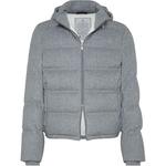 Brunello Cucinelli Стеганая утепленная куртка с капюшоном на молнии, Medium Gray - фото 3