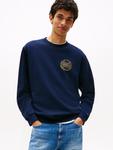 Толстовка Tommy Jeans CIRCLE VARSITY CREW, Dark Night Navy/Dark Blue - фото