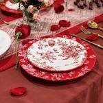 Modengzhufu керамический набор посуды Rose Holiday, 4 предмета: 4 глубоких тарелки 20 см - фото 4