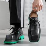 Туфли дерби повседневные мужские черные V ZERO FIVE, зеленые - фото 5