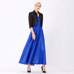 Длинное расклешенное платье из тафты Smart And Joy, синий - фото 2