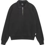 Рубашка-поло Relaxed Half Zip Stussy, черный - фото