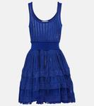 Мини-платье без рукавов ALAÏA, синий - фото