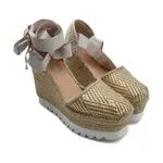 Танкетка с добавлением кожи Pollini, бежевый - фото 2