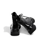 Женские сапоги Ouumeis, высота голенища 11,5 см, каблук 6 см, черные, на меховой подкладке - фото 8