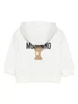 Худи на молнии с логотипом Moschino Kids, белый - фото 2